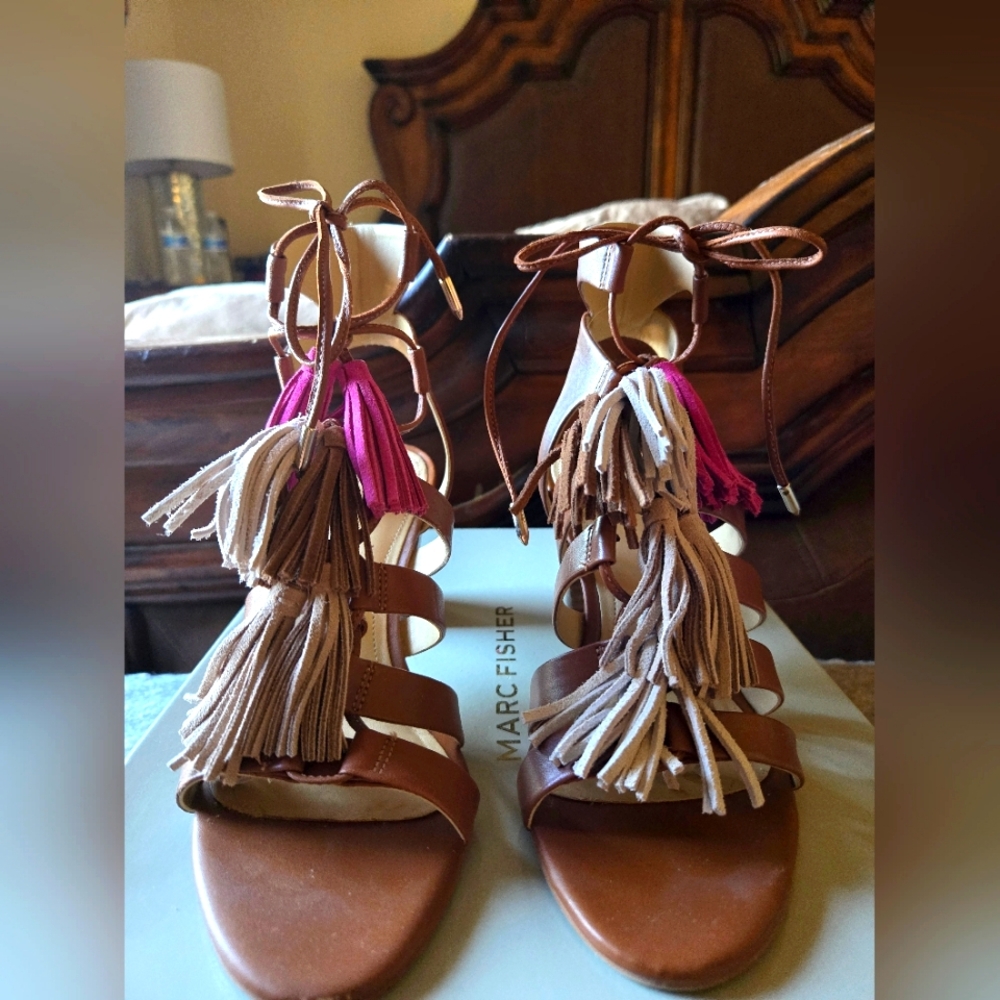 Marc Fisher tassle heel sandals